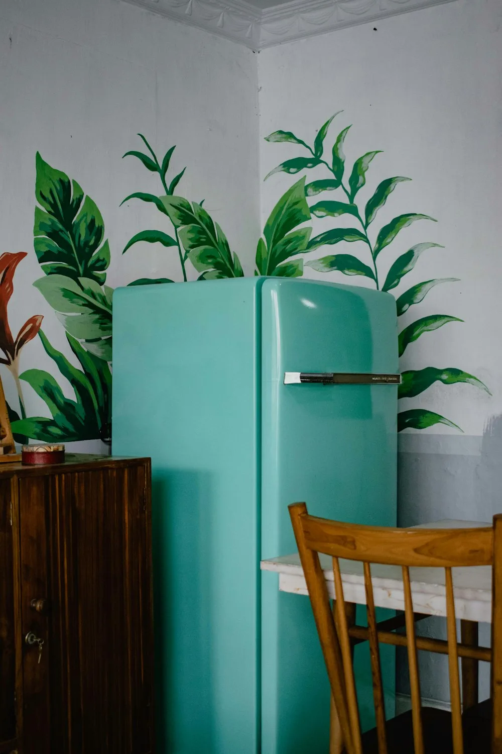 Kitchen with French door refrigerator